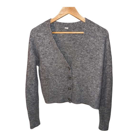 Lululemon Alpaca Wool Blend Cardigan Sweater Gray - Picture 7 of 7